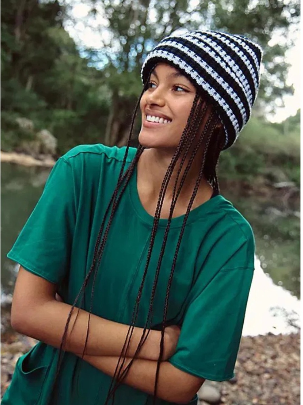 FREE PEOPLE Stripe It Up Cool Down Beanie nwt